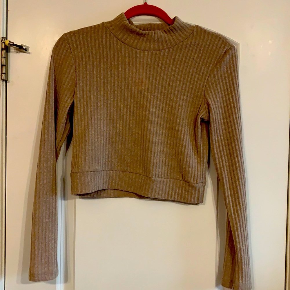 Tan long sleeves crop top
